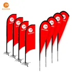 Cheap custom dye sublimation printing outdoor promotional beach feather flags