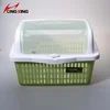 Food grade plastic dish drying rack with cover & compartment
