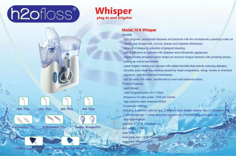 Portable 2 in 1 Water Flosser with 300ML Capacity and 30 Days Battery Life for Teeth Cleaning