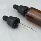Cap Glass Dropper Bottle Pipette 18mm Popular Shape Tamper Evident Dropper Cap Glass Pipette For CBD Oil Bottle