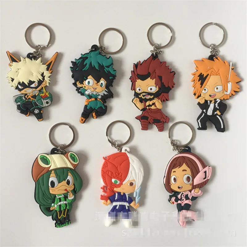 Anime My Hero Academia Figures Toys PVC Pendant Keychain Keyring Key Bag Pendants Dolls Kids Friends Gift  6-8cm (6)