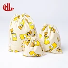 100% Small Drawstring Cotton Bag Pouch Cotton Muslin Bag For Gift
