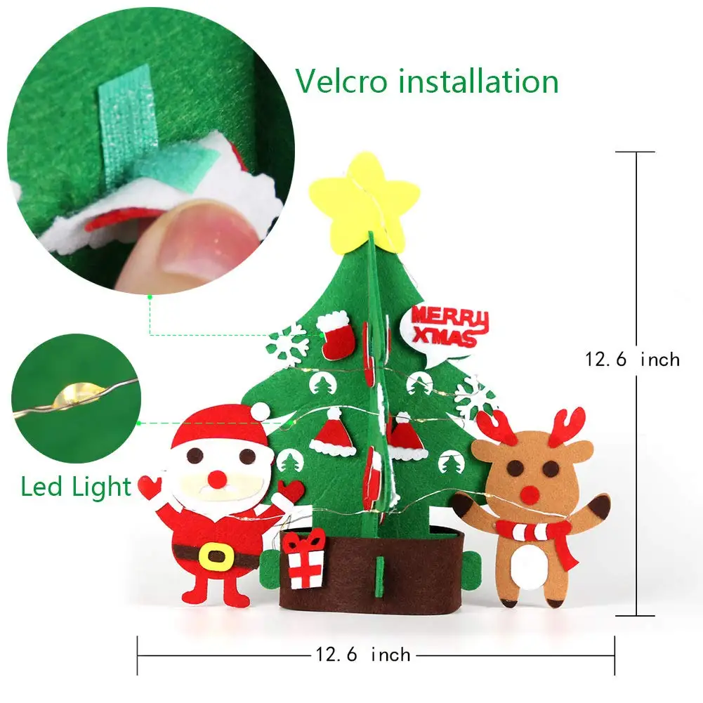 diy felt christmas tree xmas ornaments decoration