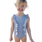Swimsuit For Girl Toddler Kids Baby Girl Ruffles Bathing Suit Striped One Piece Summer Beach Swimwear Girls 2019