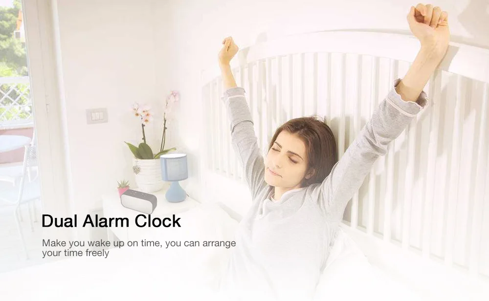 Portable Mirror LED display time wireless Handsfree call vibrant usb alarm clock speakers - ANKUX.COM