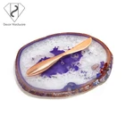 Stone Hot Selling Fruit Tray Agate Stone Slices Oval And Round Agate Slice Plate