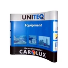 Custom trade show exhibition curved PVC magnetic pop up backdrop stand display