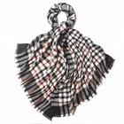 Plaid and organ fold england all mercerized WOOL scarves
