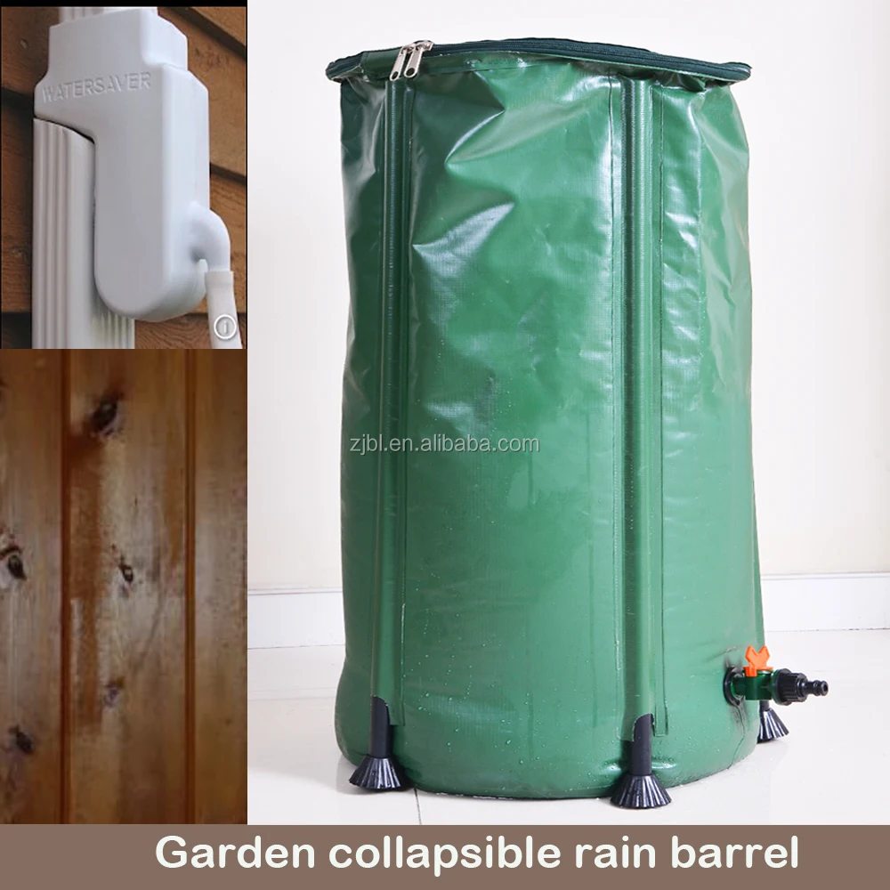 garden rain barrel with water diverter