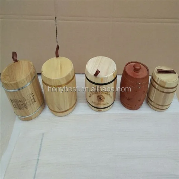 Wholesale Old Look Antique Mini Wooden Keg Barrels with Metal Handle HY1171-1.jpg