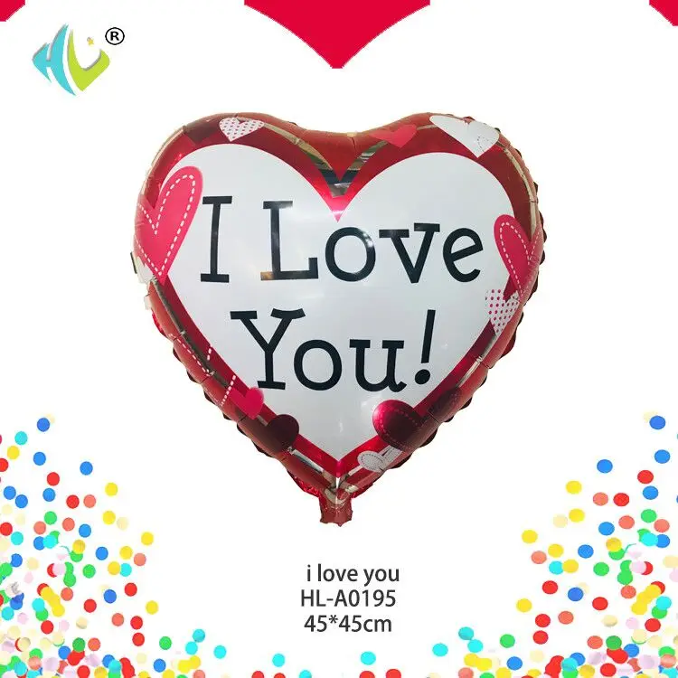 i love you 18 inch heart foil balloon mylar party