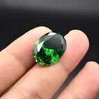 Green Oval Shape Synthetic Stones Cubic Zirconia Stone Price Emerald Price Per Carat