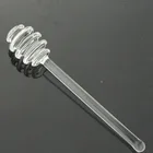 Handmade borosilicate clear glass honey syrup stir bar dipper