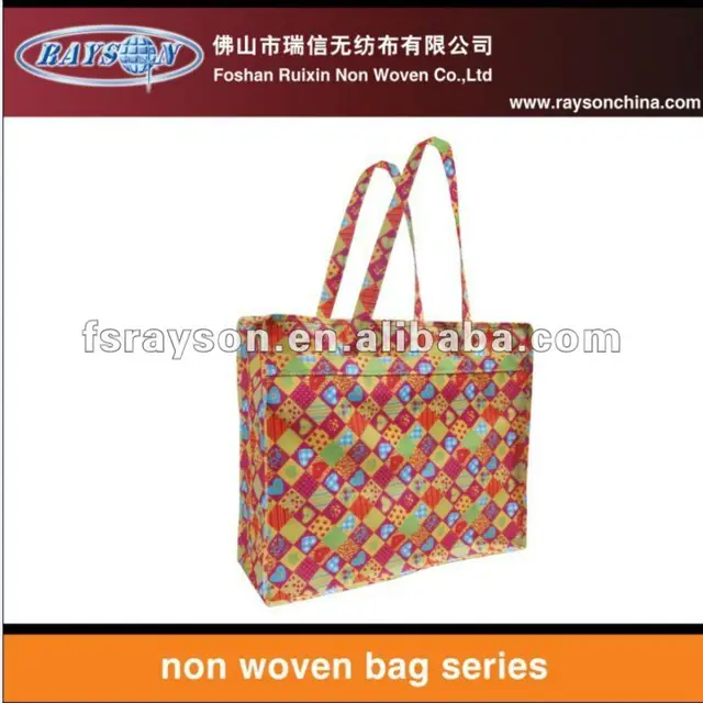 new design printing slide fastener non woven gift bag