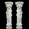 Greek Roman Style Marble Pillar Woman Lady Carved Gateway Building Use Stone Column