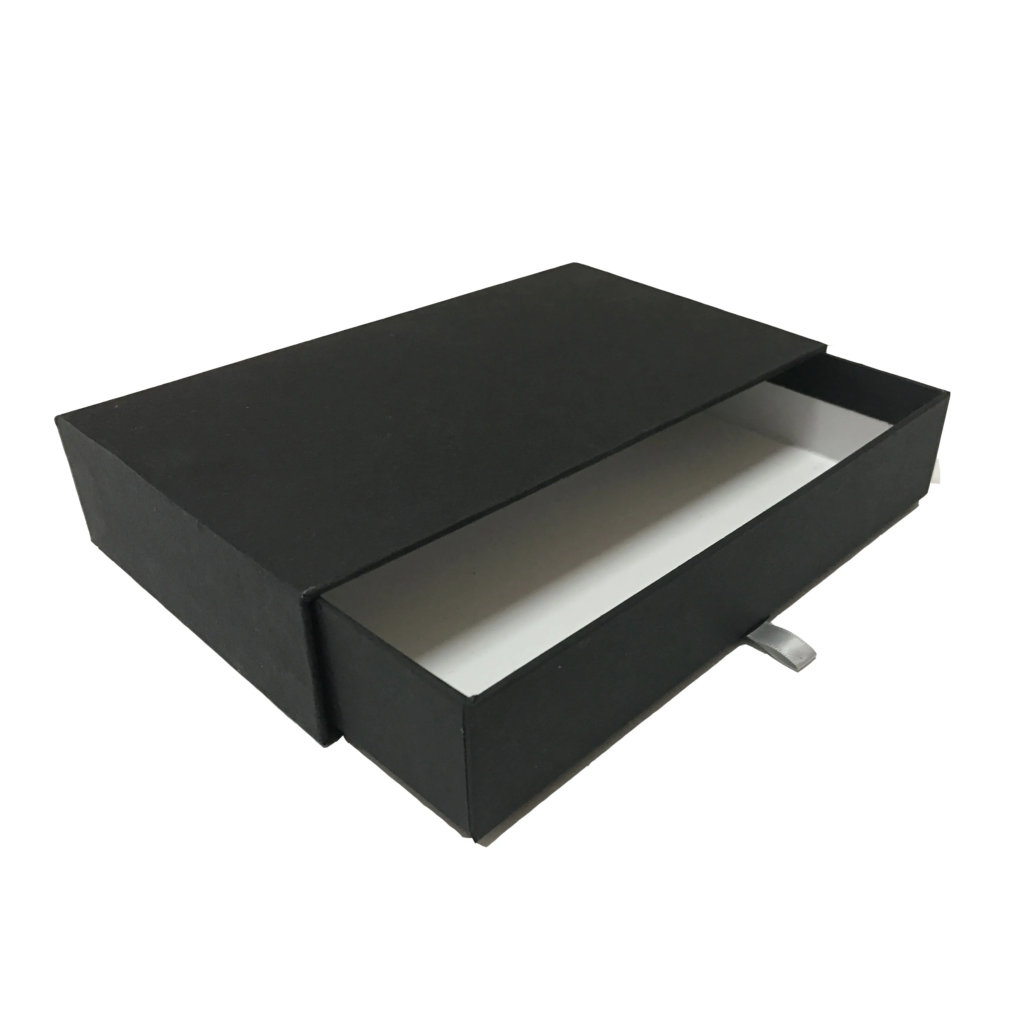 Custom Made Black Cardboard Packaging Jewelry Craft Drawer Box