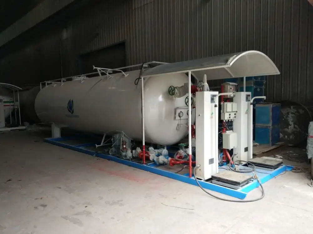 LPG storage tank, 20MT LPG skid filling station, Double nozzle dispenser 20MT LPG skid station