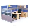 New modern wooden office furniture executive workstation computer desks with aluminium frame screen partition and filing cabinet