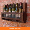 Rustic solid 6 bottle wooden wine rack bar kitchen wine storage holder