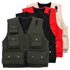 Custom made men sleeveless vests quilted reporter cameraman photography vest multi pocket vest