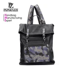 7434 Paparazzi 2018 new arrival high quality camouflage decoration PU leather unisex fashion backpack