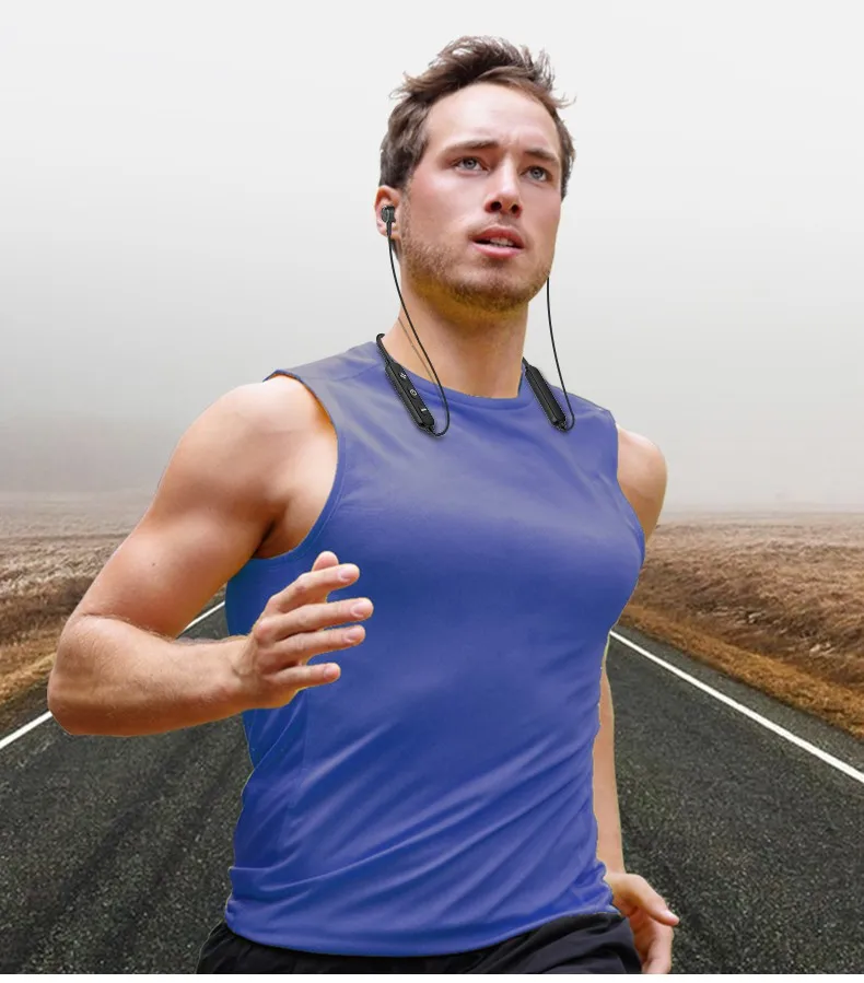 B10 Wholesale OEM Magnetic Metal NeckBand Bluetooths In-ear Earbuds Mini Wireless Sports Earphone - ANKUX.COM