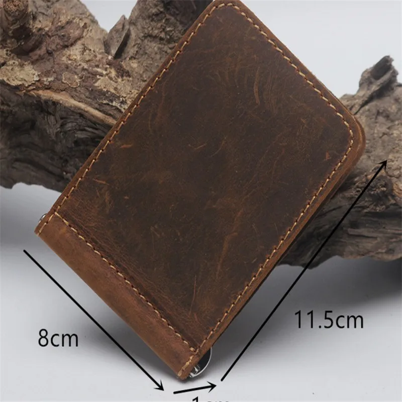 Promo customized magnet PU leather money clip with credit card holder
