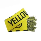 2016 high quality national flag printed yellow knitted polyester football fan scarf