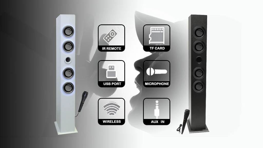 professional loud wooden BT Remote Control mp3 speaker tower speaker with high power - ANKUX.COM