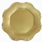 Wholesale cheap wedding decoration Simple gold plastic charger plates