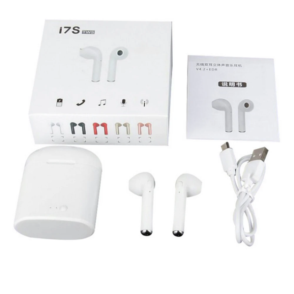Best Quality Earphone TWS I7S True Wireless Stereo Earbuds Headphone Portable Stereo Music Headset With Charging Box - ANKUX.COM