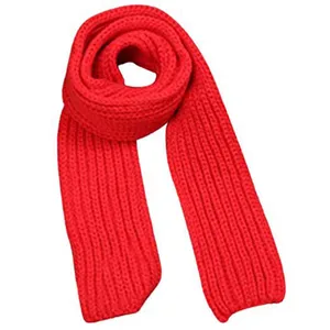 kids soft knitted scarf fashion solid color children warm