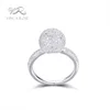 925 sterling silver jewelry white crystal cz stone paved ball ring iced out bling bling jewelry for women