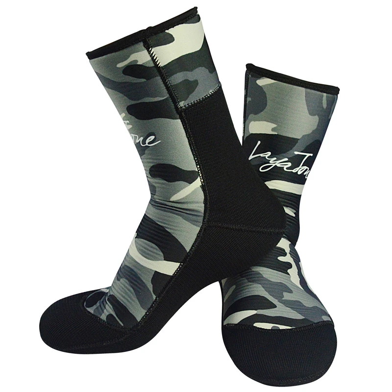     men's women's 7mm neoprene diving socks for winter fishing underwater hunting spearfishing scuba diving 05