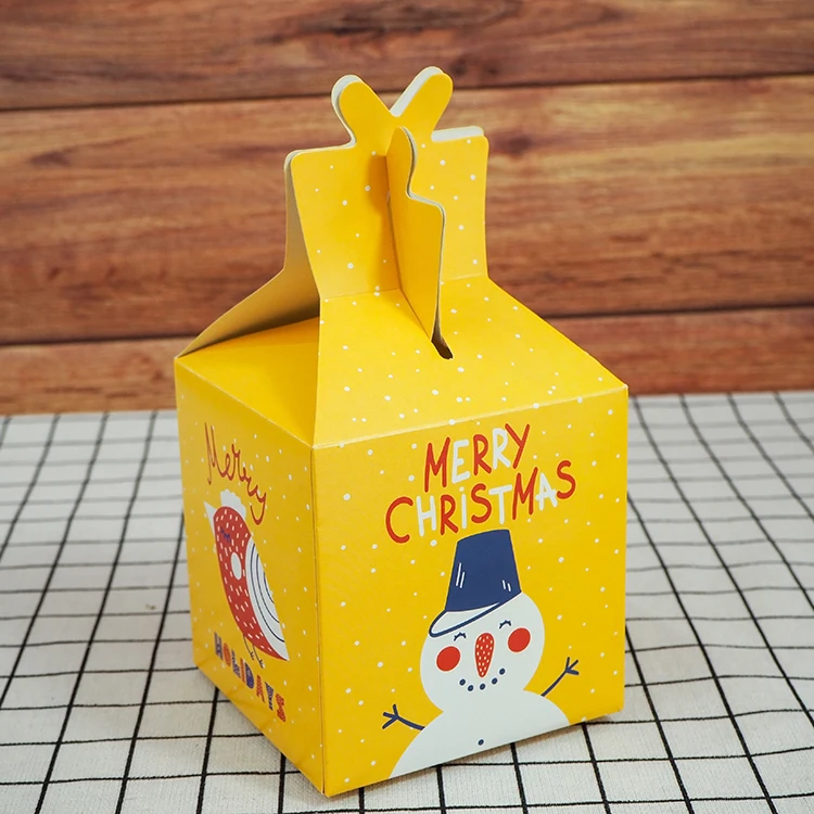 cake christmas single cupcake box package disposable handle rect