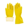 Yellow Latex household gloves for cooking price with flock lined