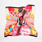 wholesale 90cmx90cm square twill fashionable custom design digital printing silk scarf for ladies