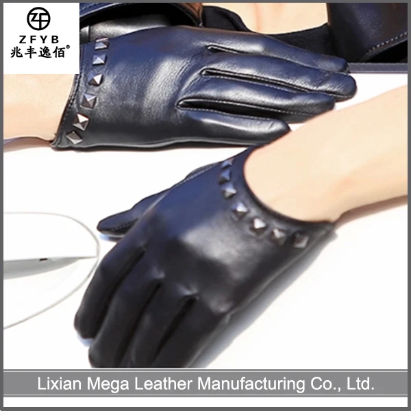 High quality ladies cheap custom driver leather gloves with naps