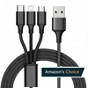 2018 Wholesale Max 3A Fast charging mobile phone usb cable 3 in 1 multi usb connector phone cable charger Cable for iPhone