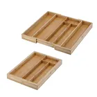 Inno-Crea Expandable Kitchen Utensil Bamboo Drawer Organizer Cutlery Tray