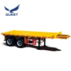 Cheap 2 axle 20ft used trailer container flatbed truck trailer 20 feet flat deck semi trailer container for sale