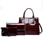 china Wholesale custom brand cheap pu leather 3 pcs sets hand bag Lady 3 in 1 Handbags Women Bags 3 Pieces Sets