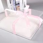 High Quality Custom Transparent PVC Plastic Clear Decorative White Round Cylinder Cake Box