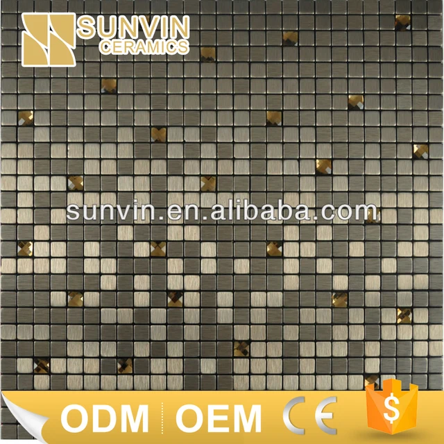 Brown aluminum glass mosaic wall tiles of backsplash ideas
