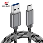 Gray aluminum alloy braided nylon cable usb tipo c to usb 3.1 Gen 1 type A data cable