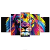 Custom Canvas Print 5 Piece Lion Animal Picture Painting Abstract Digital Printinting For Home Kids Room Decoration