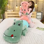 Promotion festival birthday gifts pink green hippo plush toy