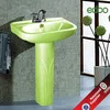 Popular Bathroom sanitary ware wash sink floor mounted color pedestal basin bathroom vanity