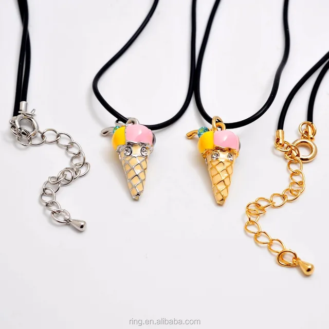 summer necklace jewelry ice cream pendant ice-cream cone charms