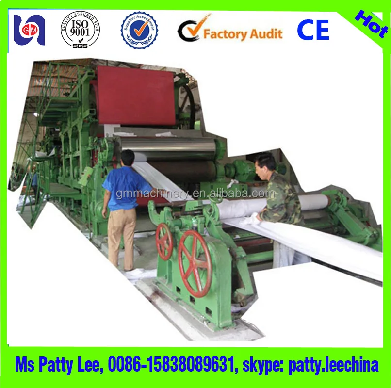 Hot selling a4 papier krantenpapier maken en rewinder machine met occ